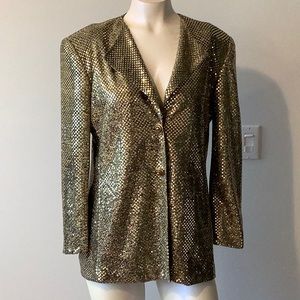 Sevil Canada Gold Sequin-like Jacket, Size 8, FTTS